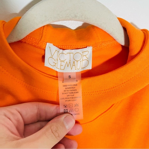 NEW Victor Glemaud Cut Out Hooded Dress Orange Athleisure Athletic Size Small - Picture 8 of 8